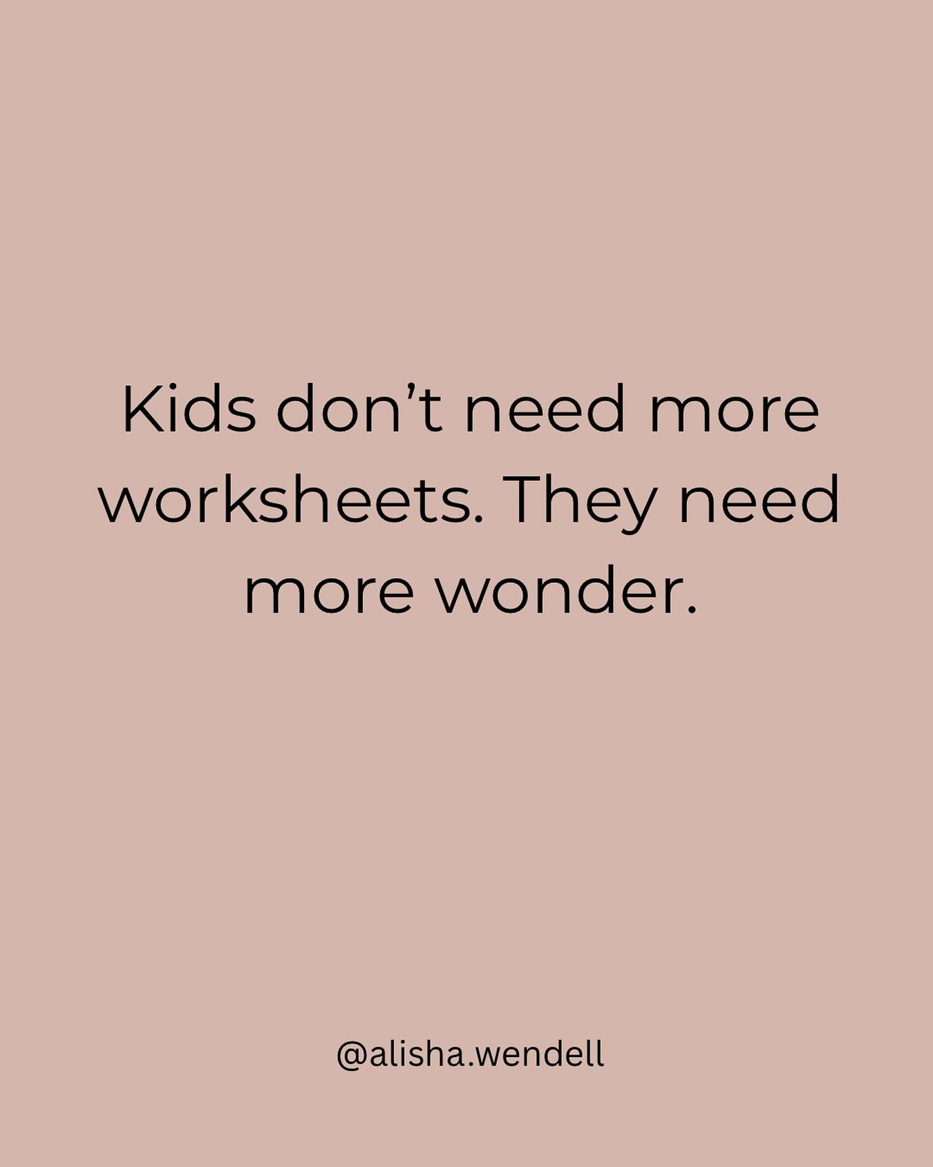 It truly is that simple. 

Create more wonder, create more learning. 

Drop a heart if worksheets make you cringe 😬 😂

#homeed #homeschooling #homeschoolteacher #worksheets #handsonlearning #unschooling #exploration #learningathome #learning #learningisfun #learningthroughplay #unschoolingfamily #unschoolers #unschoolinglife #unschoolingrocks #homeschoolinspiration #homeschoolencouragement