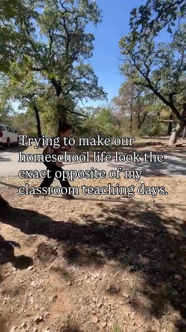 Classroom me- checklists, rigid standards, very little outside time/ movement

Homeschool me- let’s go outside and get our vitamin D, ground, play with bugs and watch the birds. 😂

👉 follow if you want a mindset shift around education 

#homeschooling #unschooling #naturallearning #homeeducation #homeschool #homeschoolmom #homeschoolinspiration #homeschoolingmom #homeschoolmomlife