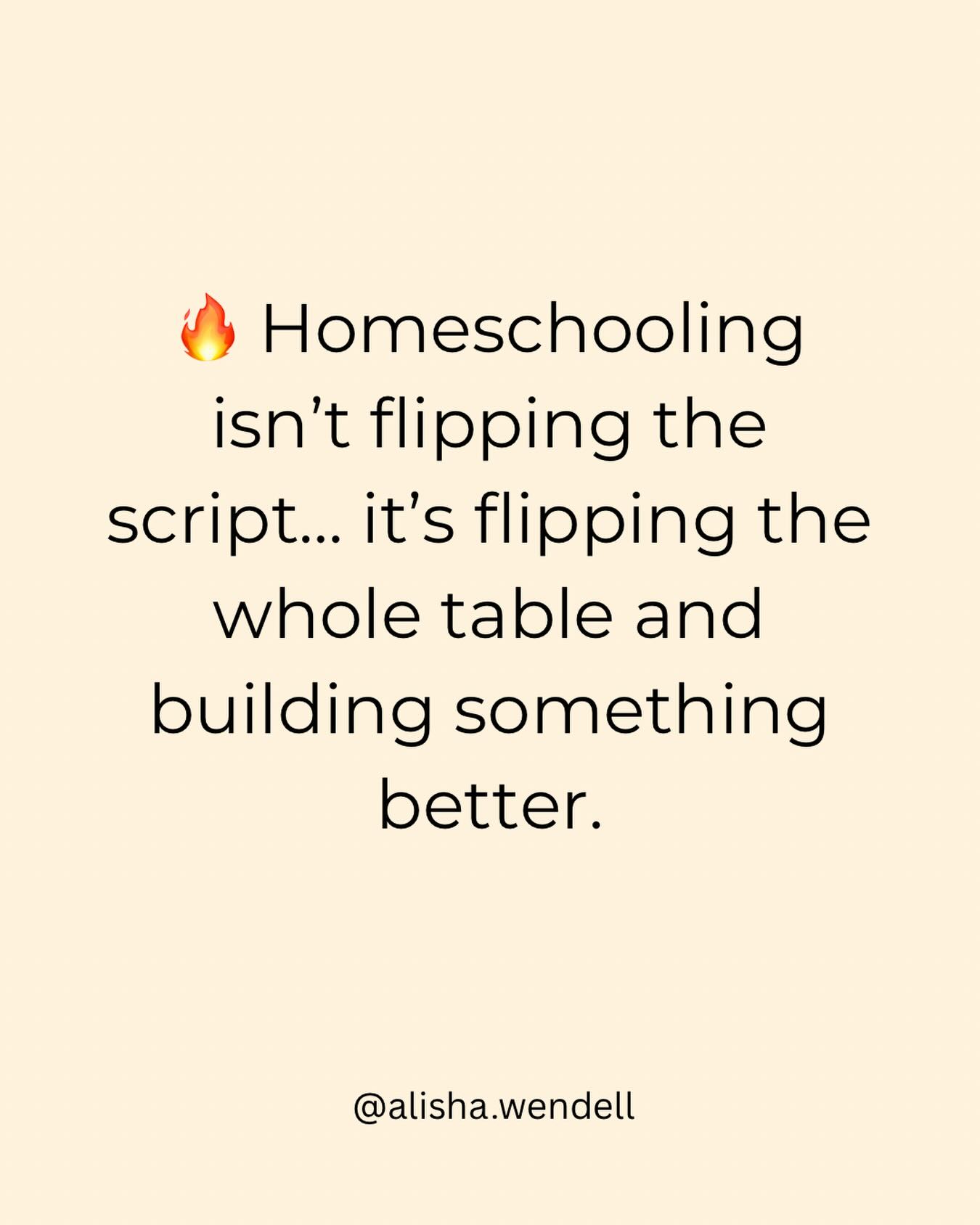 Just over here building something better that doesn’t include rigid curriculum, stuffy settings or random objectives that don’t have meaning. 

🔥 If you’re flipping tables too, tap follow and let’s shake up the system side-by-side.

#homeschoolspaces #homeschoollife #homeschooler #homeschoolers #unschooling #unschoolinglife #unschoolinglifestyle