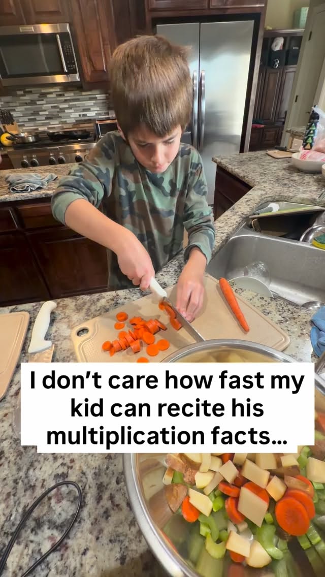 I want my kids to be high functioning, independent adults. That’s my job as a parent and as their teacher. 

So instead of focusing on rote memorization, we focus on life. 

Guess what, it’s working. 🫶

PS- he knows his math facts and learned them without being pushed, stressed, timed, or pressured. 

#unschool #homeschoollife #homeschooling