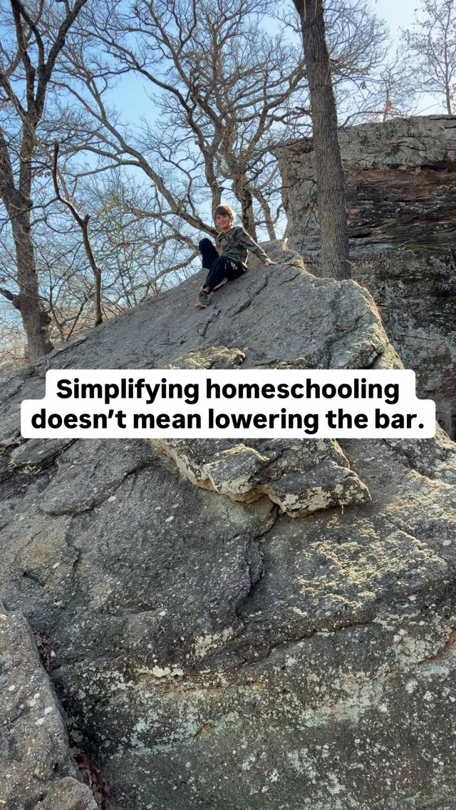 Simplifying homeschooling doesn’t mean lowering the bar. 

It means raising the right one. 

Somewhere along the way, we started believing more curriculum = better education. 
More structure=more success
More pressure = more progress. 

But that’s not actually how kids learn best. 

Simplifying doesn’t mean you stop caring. 
It doesn’t mean you “unschool” without intention. 
It doesn’t mean you ignore gaps or lower expectations. 

It means:
🌟 Focusing on depth instead of busywork
🌟 Prioritizing connection over checklists
🌟 Letting mastery matter more than pace
🌟 Making room for curiosity and interests 

Remove the noise and you can actually see what your child needs. 

Then like magic, homeschooling feels lighter and calmer. 

That’s the exact opposite of lowering the bar. It’s building a strong foundation. 

What’s one thing that feels unnecessary in your homeschooling right now? Let’s simplify it 👇

#homeschooling #homeeducation #homeschoolmom #homeschoollife #homeschoolingmom