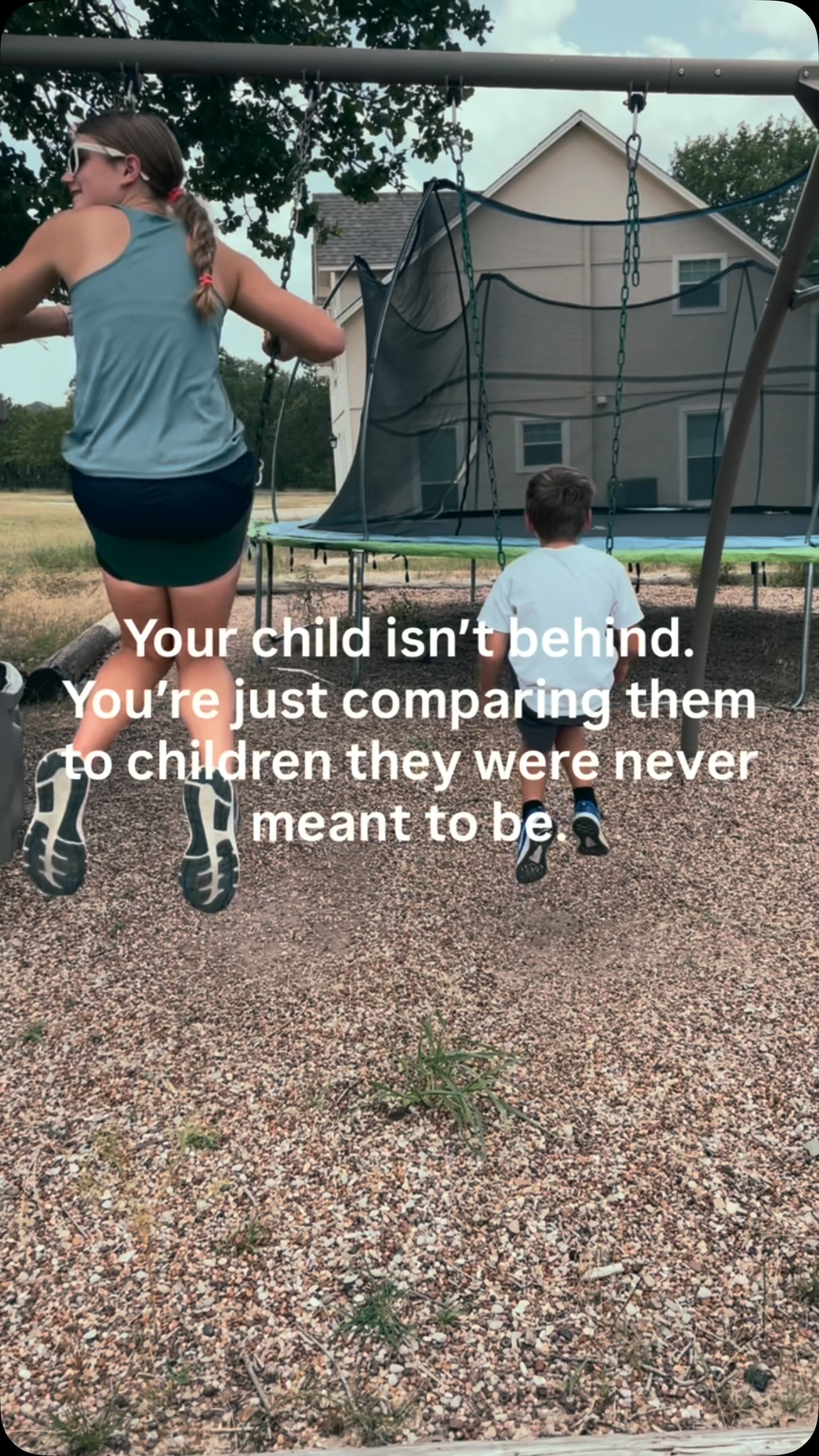 Read that again.

The panic about being “behind” only exists when you’re measuring your child against someone else’s timeline.

Not every 7-year-old learns the same way.
Not every 10-year-old develops at the same pace.

The obsession with keeping up is often what steals a child’s love of learning.

CTA: Comment “TRUST” if you’re learning to let go of the timeline.